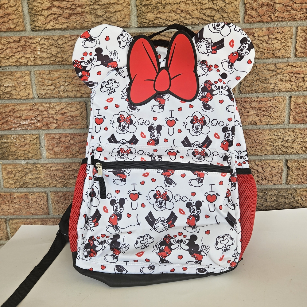 Disney Mickey and Minnie Mouse 16" All Over Print Backpack for Travel & Daily